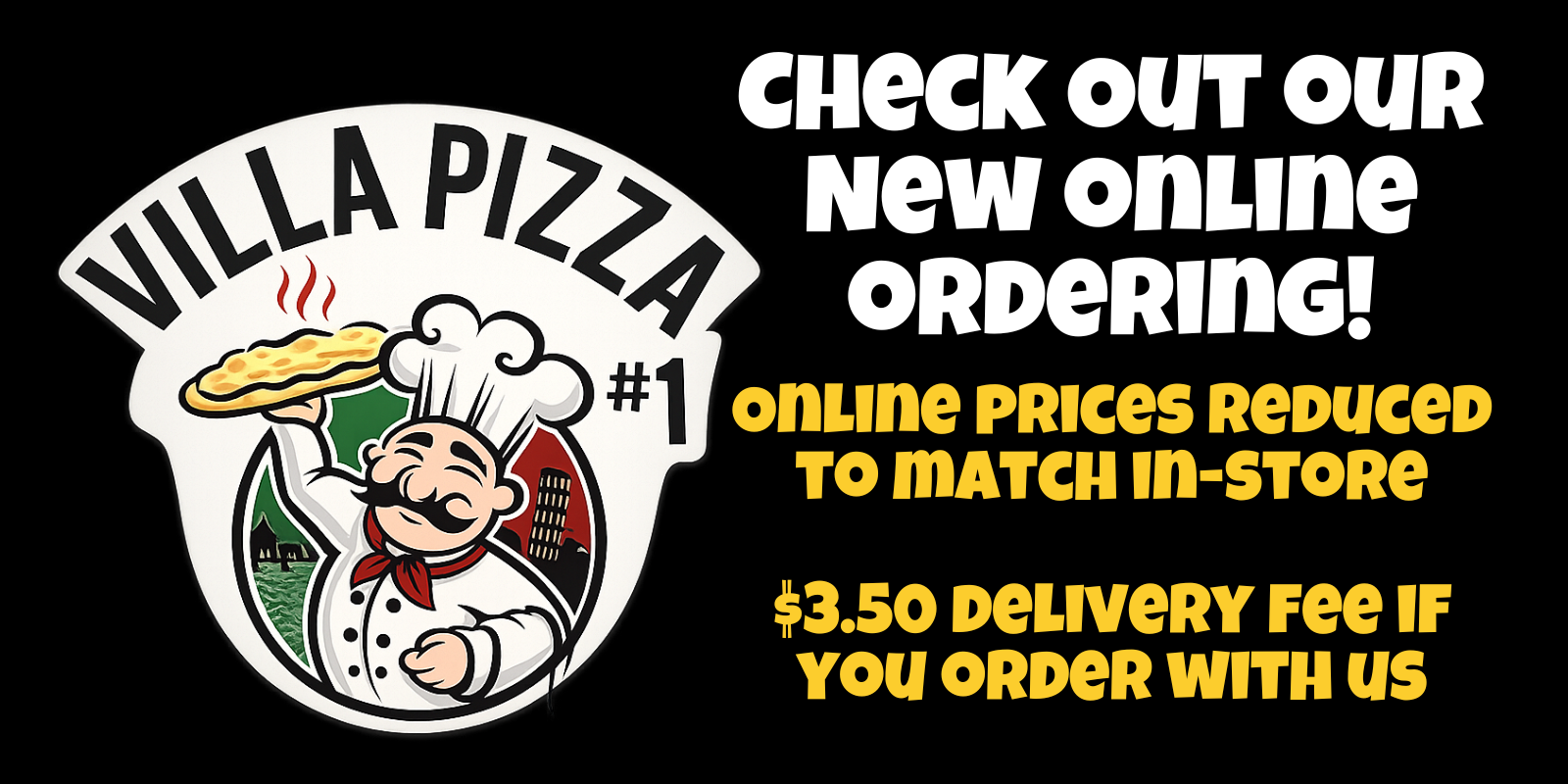 new online ordering for villa pizza